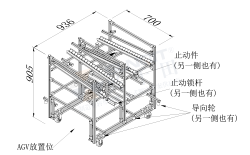 AGV周轉(zhuǎn)車尺寸圖